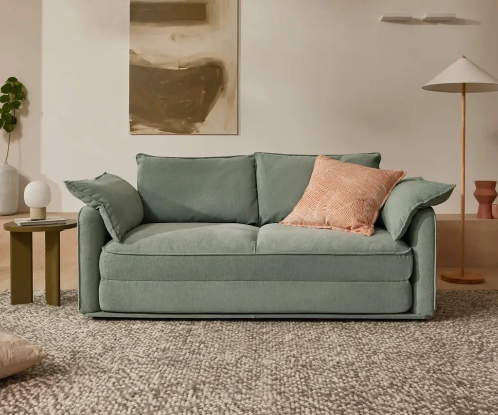 Koala Cushy Sofa Bed in Gum Leaf.