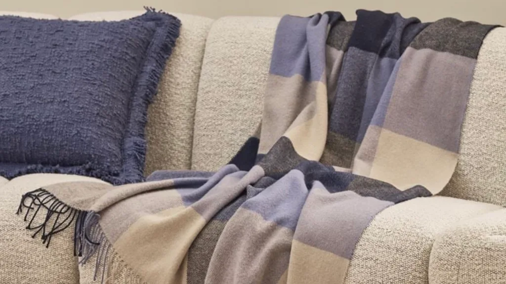 Holland Blues Wool Throw.