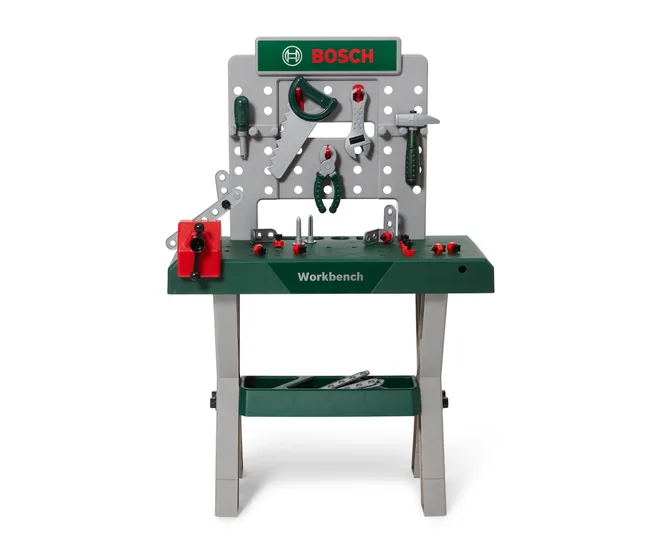 bosch kids playset workbench with tool rack, bench for working and included tools