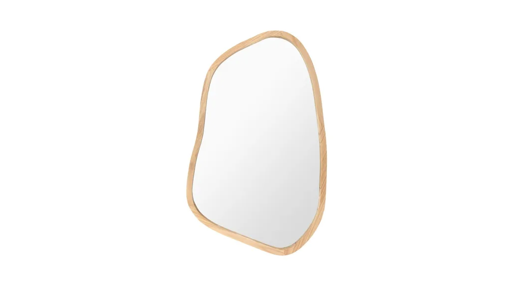 Timber pebble wall mirror from Temple & Webster.