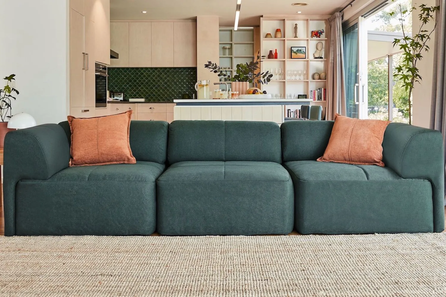 Eva Everyday Sofa 4-Seater model in Moss Green.