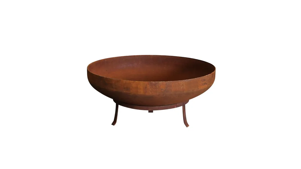Milkcan Products' Atacama 80 Rust Fire Pit in Natural Rust.