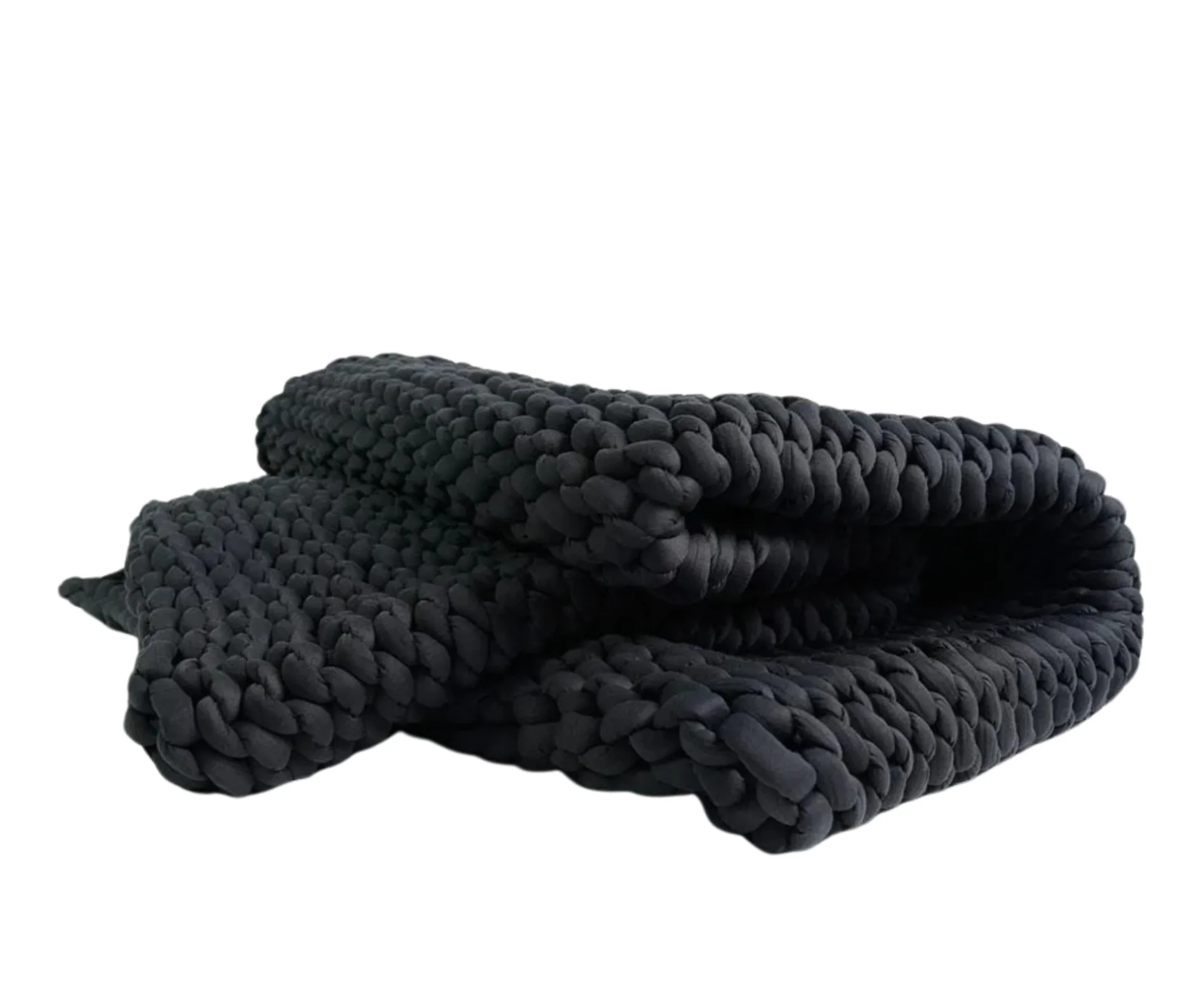 knitted blanket with weighted beads in it from neptune blanket