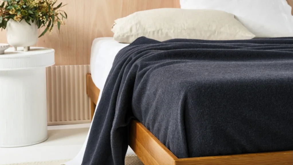Linen House Australian Wool Blanket in Indigo.