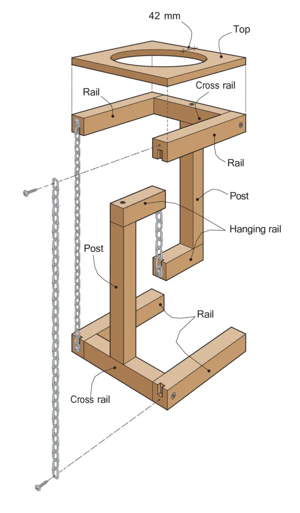 diagram for floating tensegrity shelf