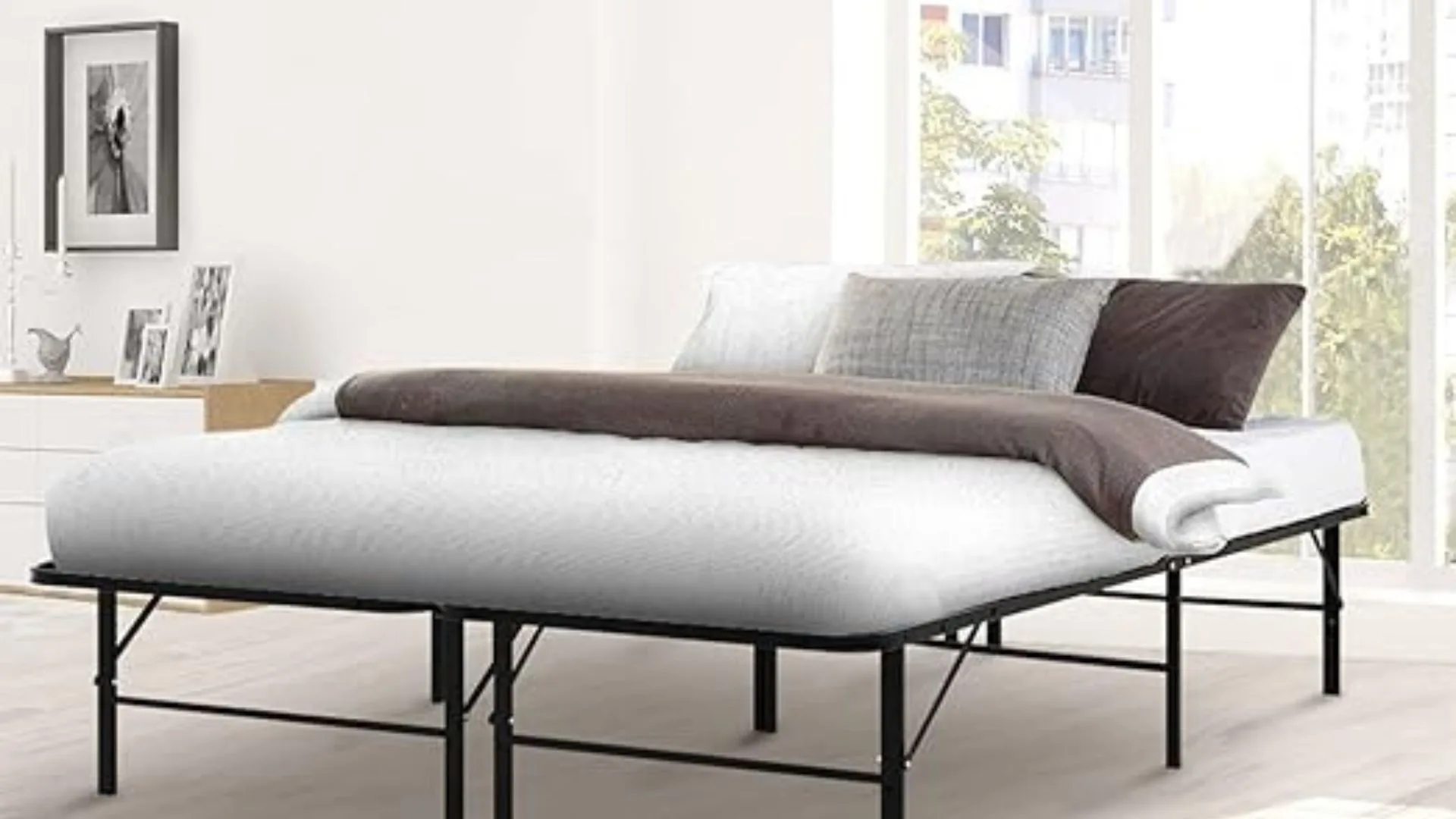 Artiss Foldable Queen Metal Bed Frame