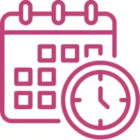 Icon of a calendar and clock.