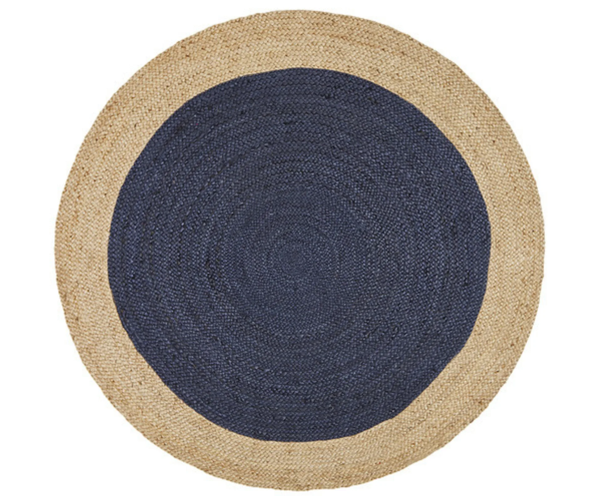 contemporary circle rug with blue circle
