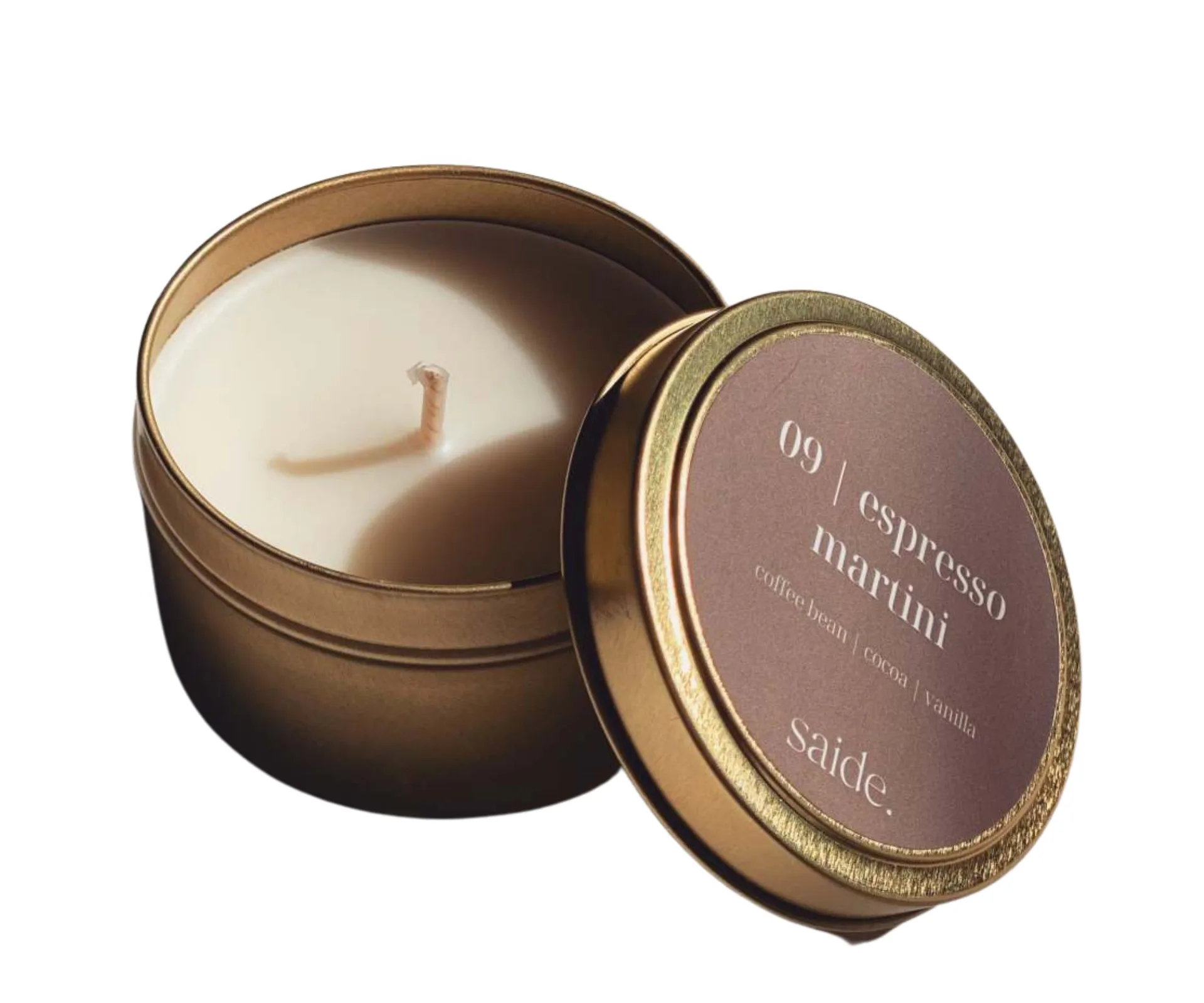 espresso martini candle deep etched image