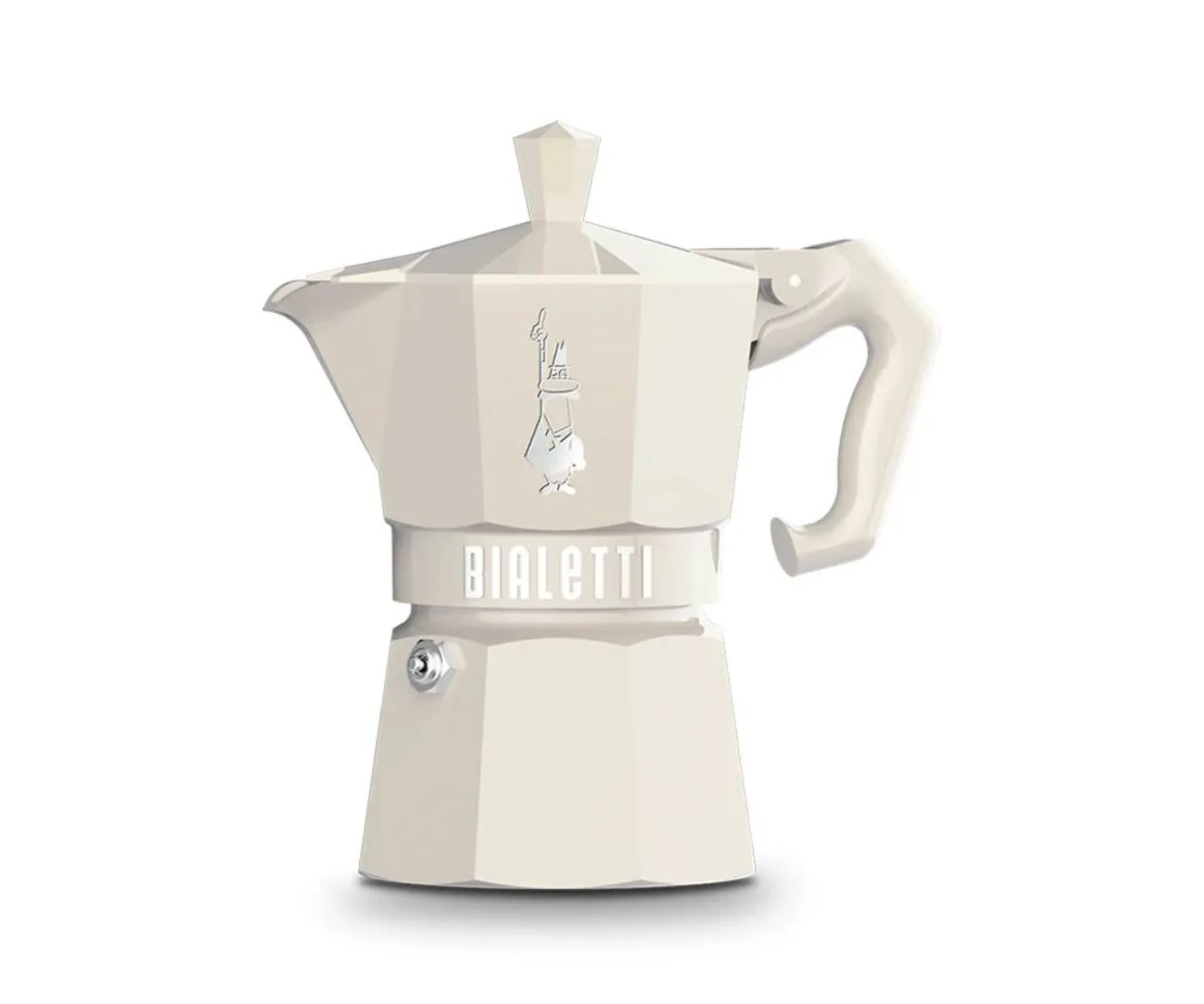 bialetti mockapot in a cream colour