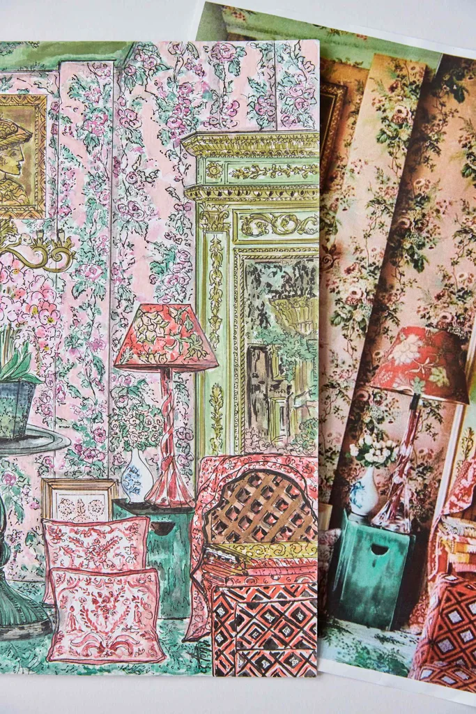 Home accessories illustration in water paints and ink