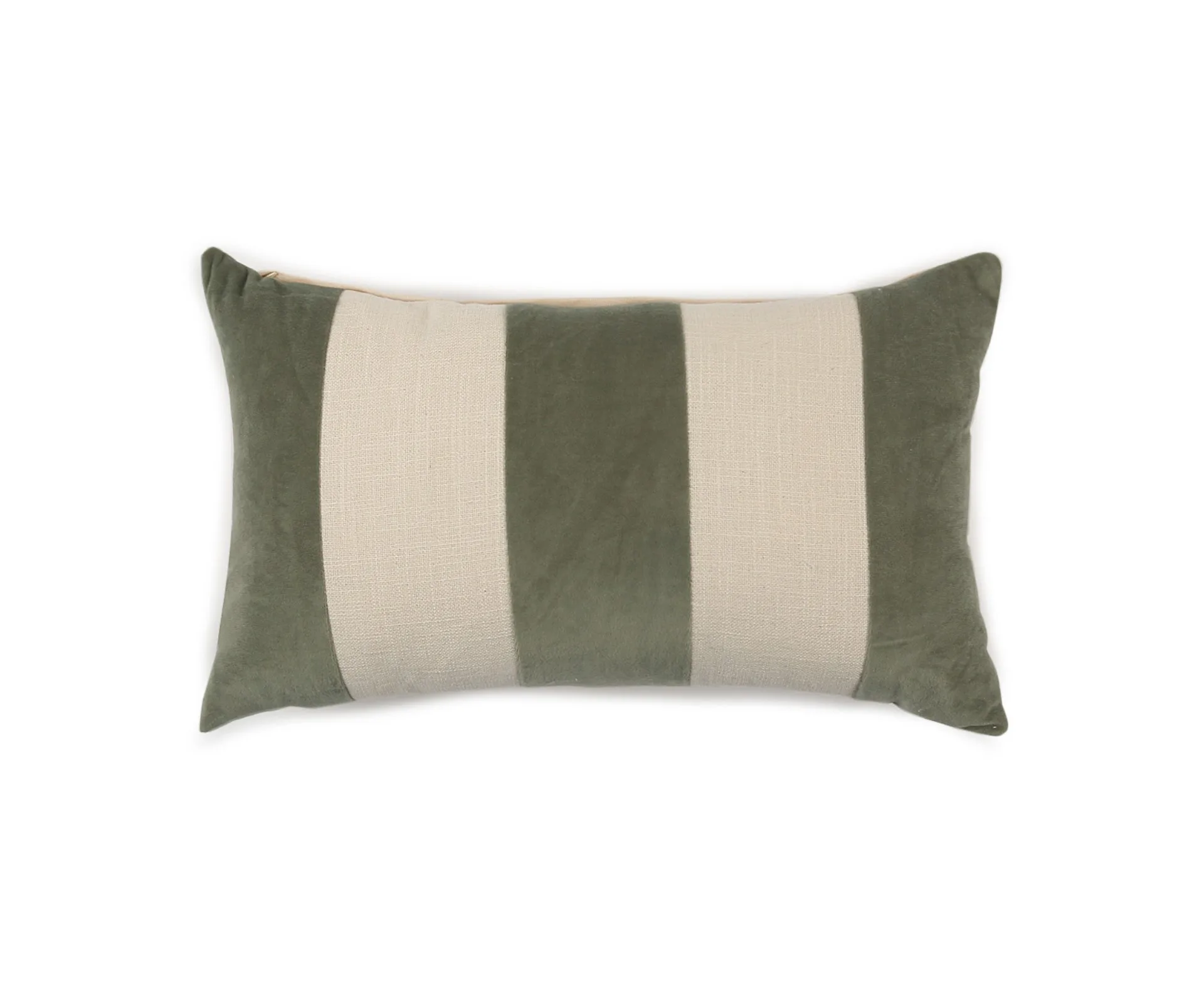 white and green striped cushion
