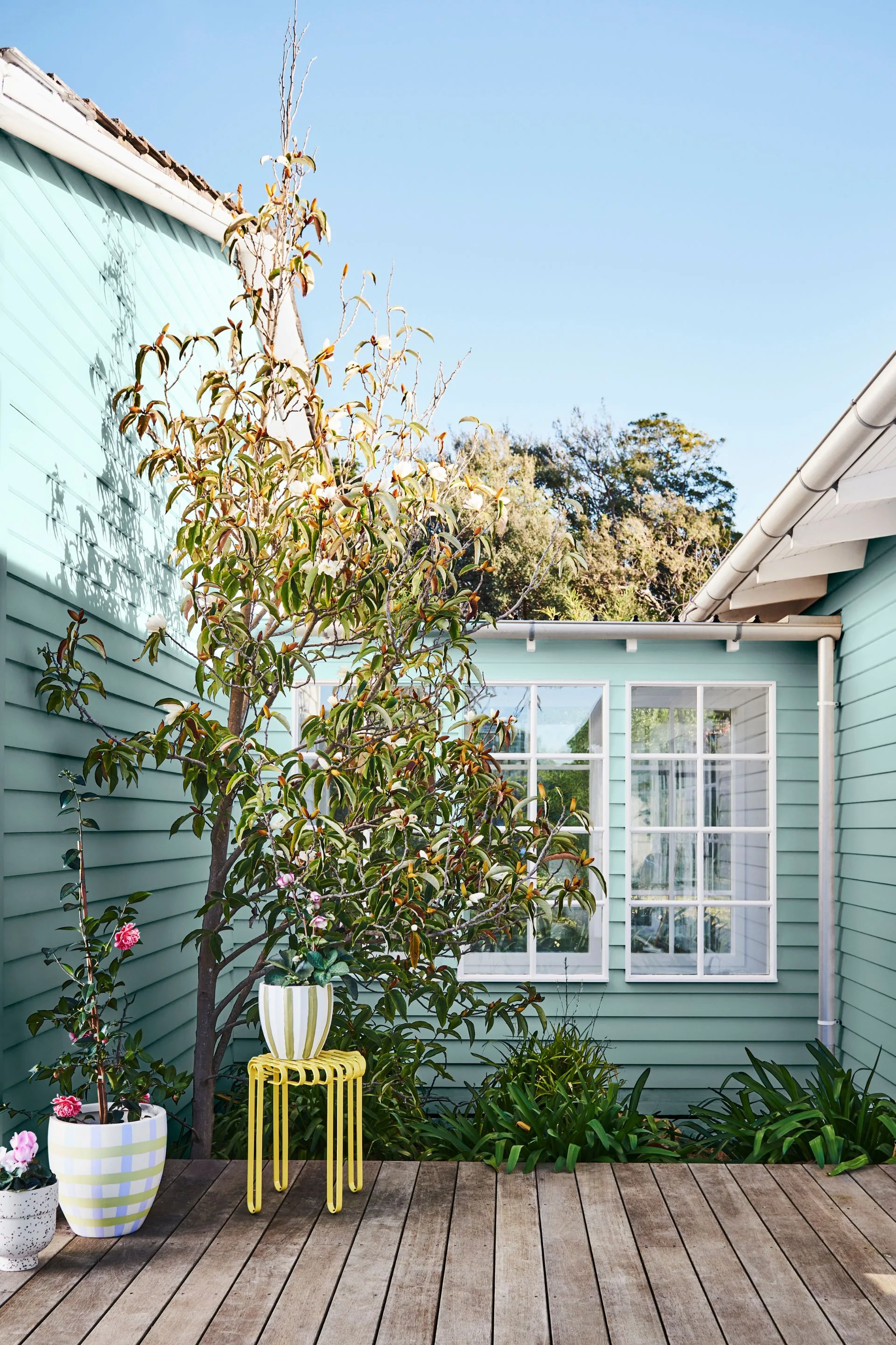pastel blue house exterior paint