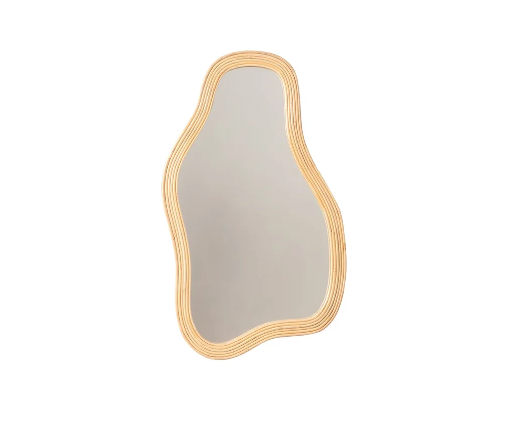 Pillow Talk's Tide Rattan Wave Mirror in the medium size (35cm x 61cm).