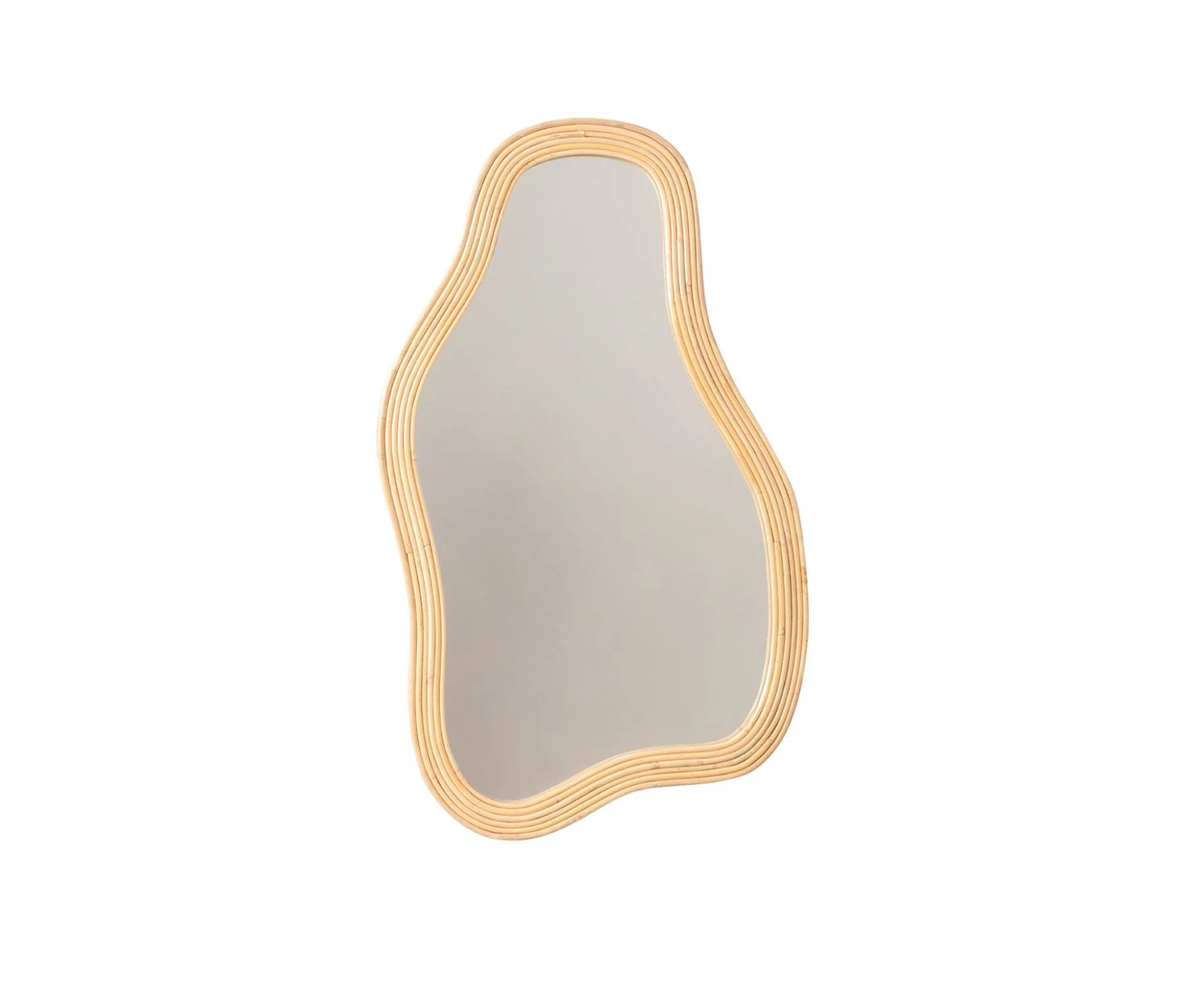 Pillow Talk's Tide Rattan Wave Mirror in the medium size (35cm x 61cm).