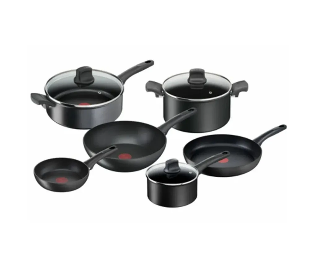 Tefal Ultimate 6-piece non-stick induction cookware set in black