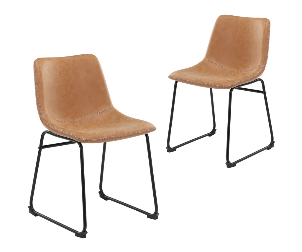 Phoenix vintage-style faux leather dining chairs (set of 2)