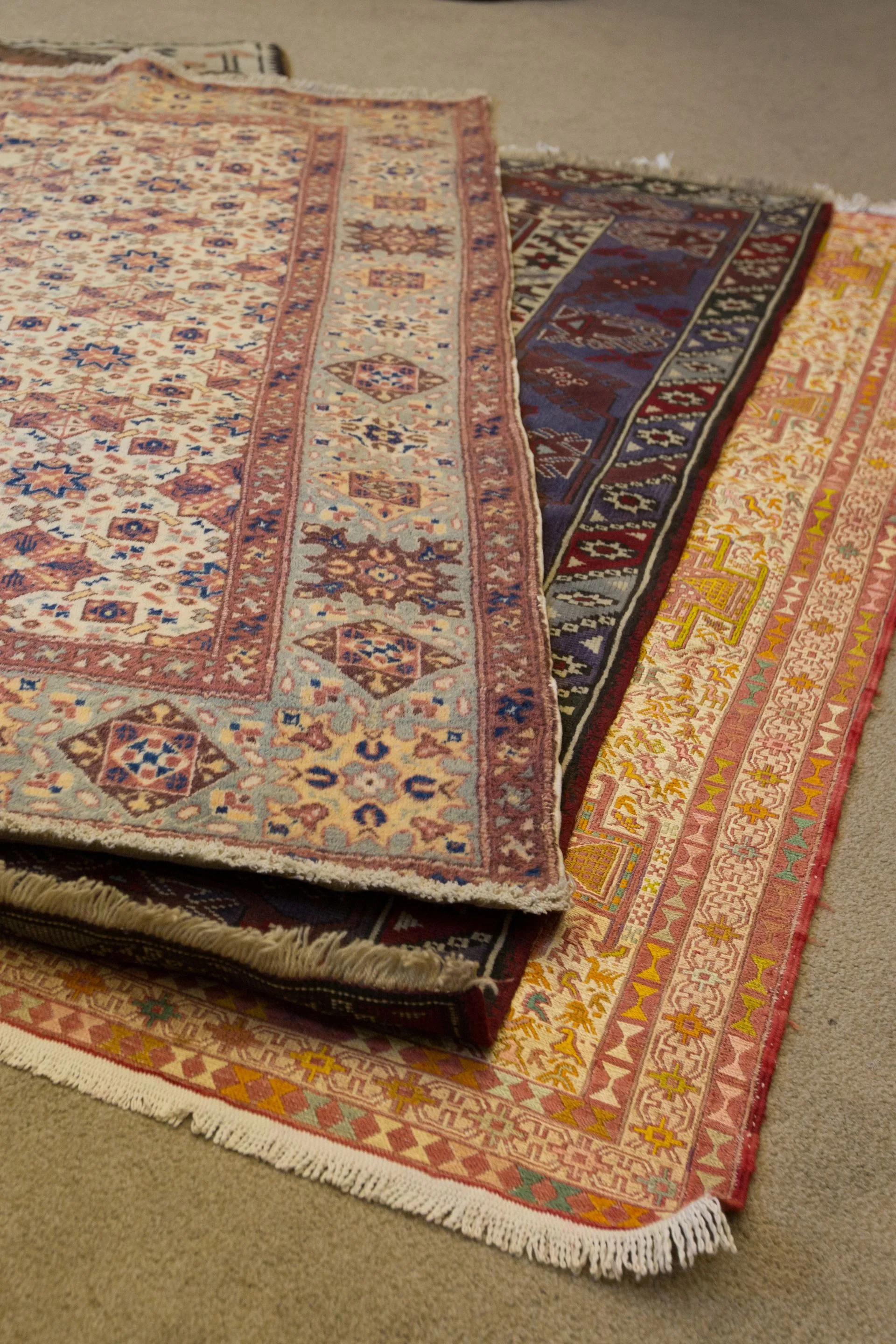 overlapping rugs