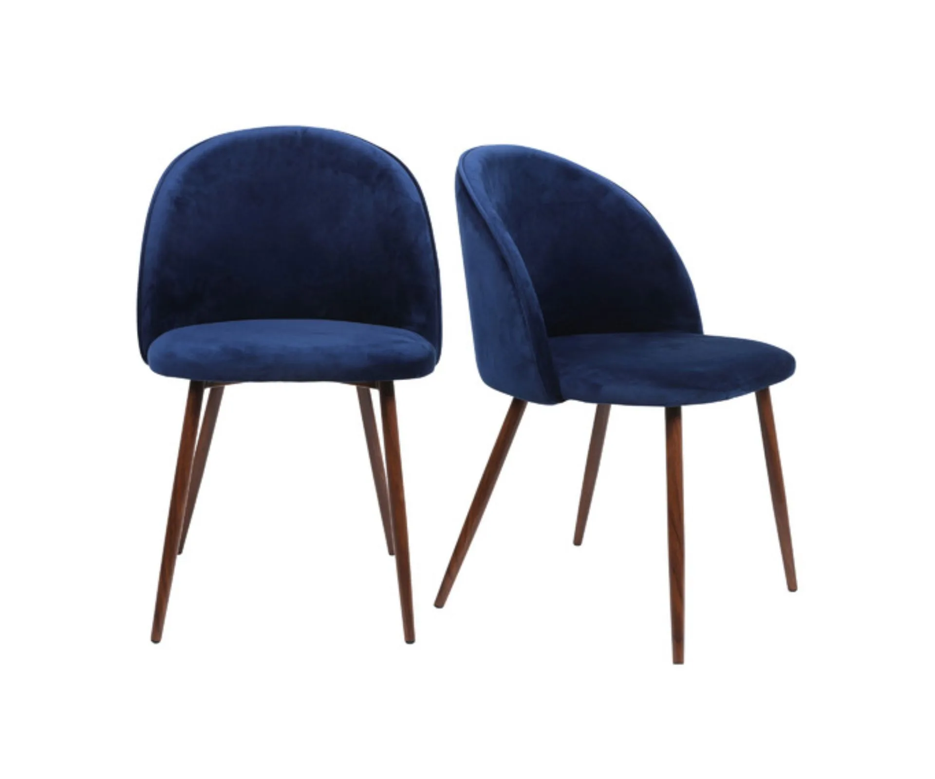 Emilie velvet dining chair set of two in navy from Temple & Webster