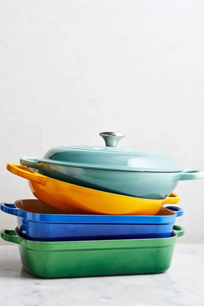 le cruset pots and trays