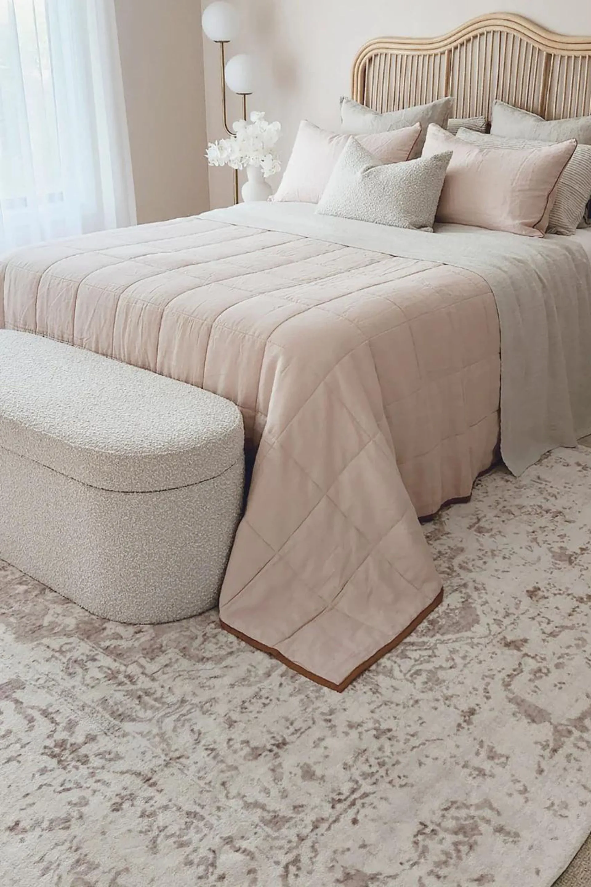 blush pink old fashioned rug