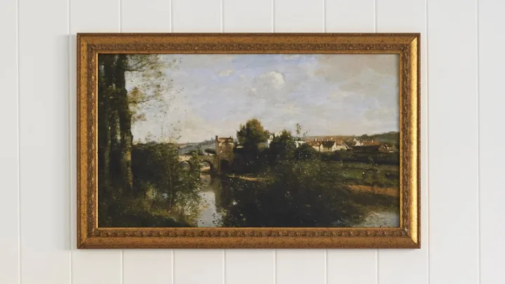 oil painting with gold vintage frame