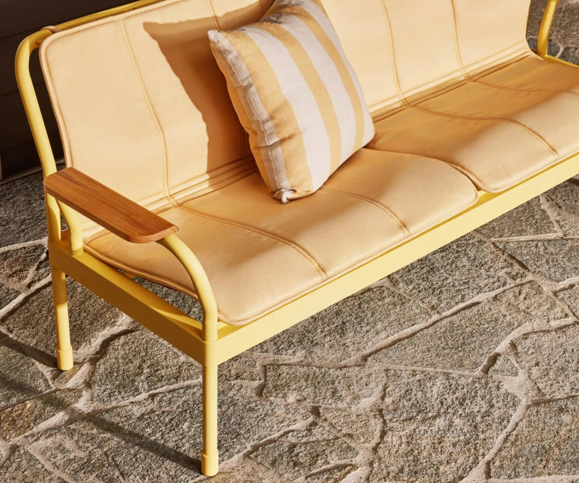outdoor lounge in yellow