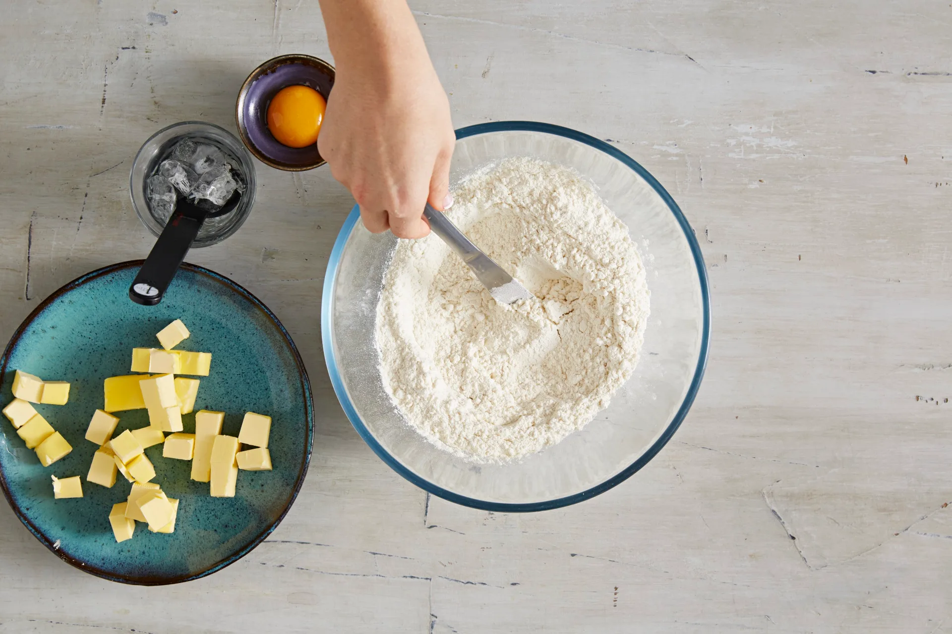 step 1 flour and butter in separate bowls
