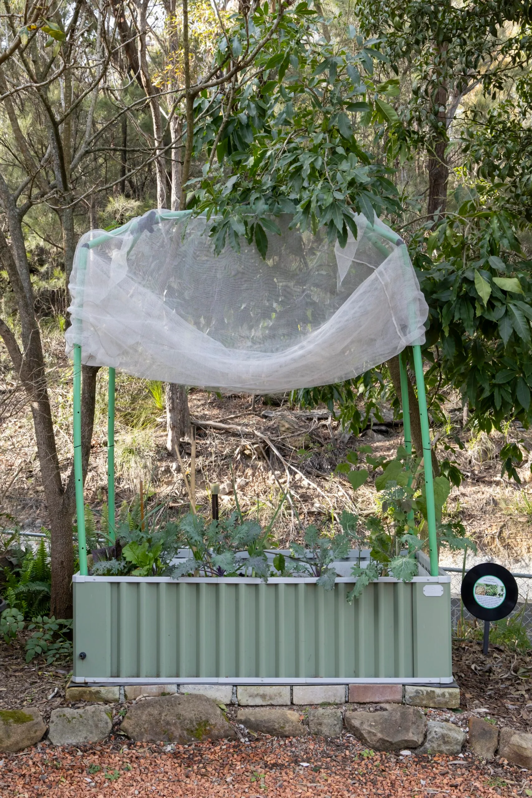 canteiro elevado orgânico feito de materiais reciclados