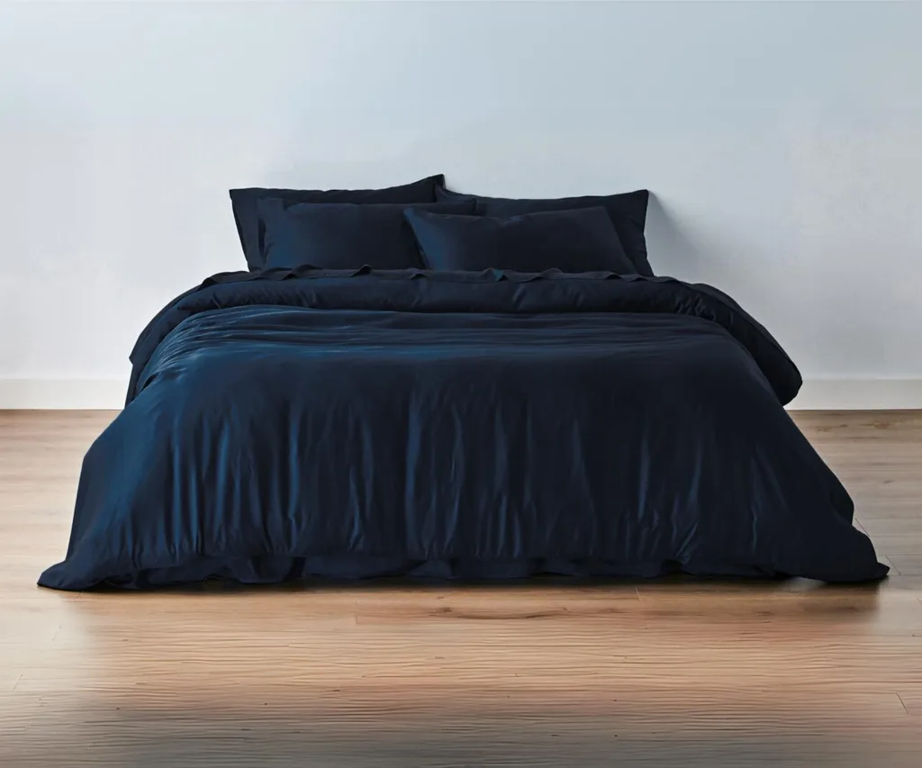 Ecosa bamboo sheet set in dark navy