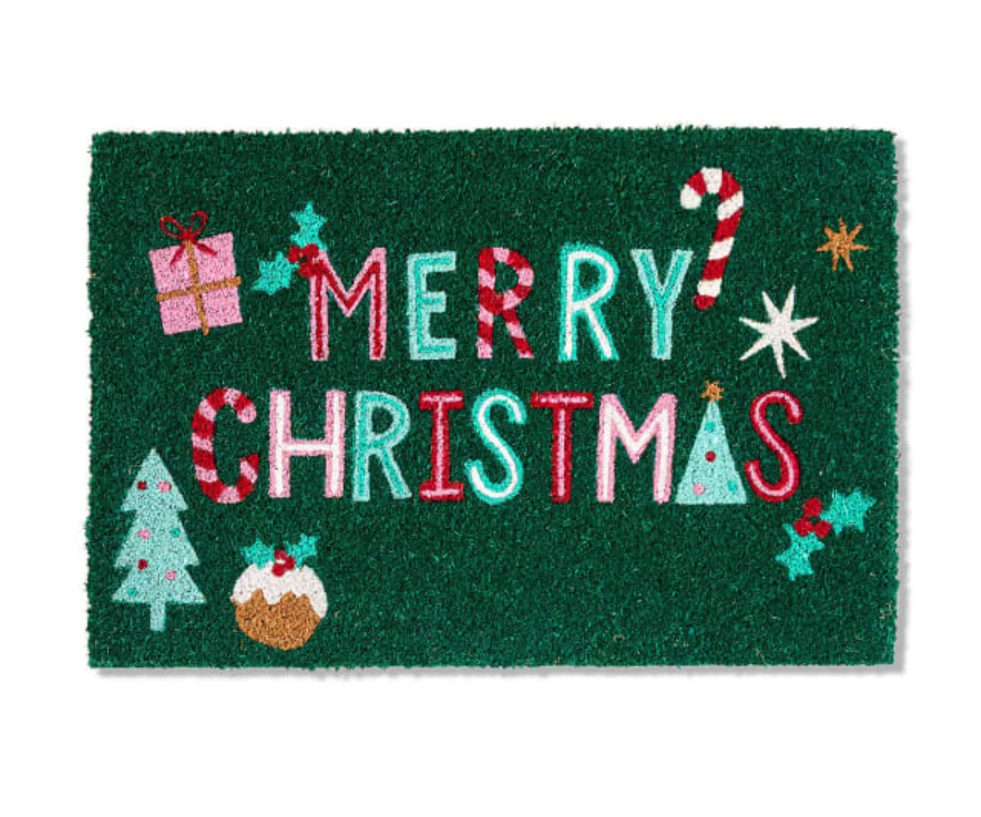 doormat with merry christmas written on it
