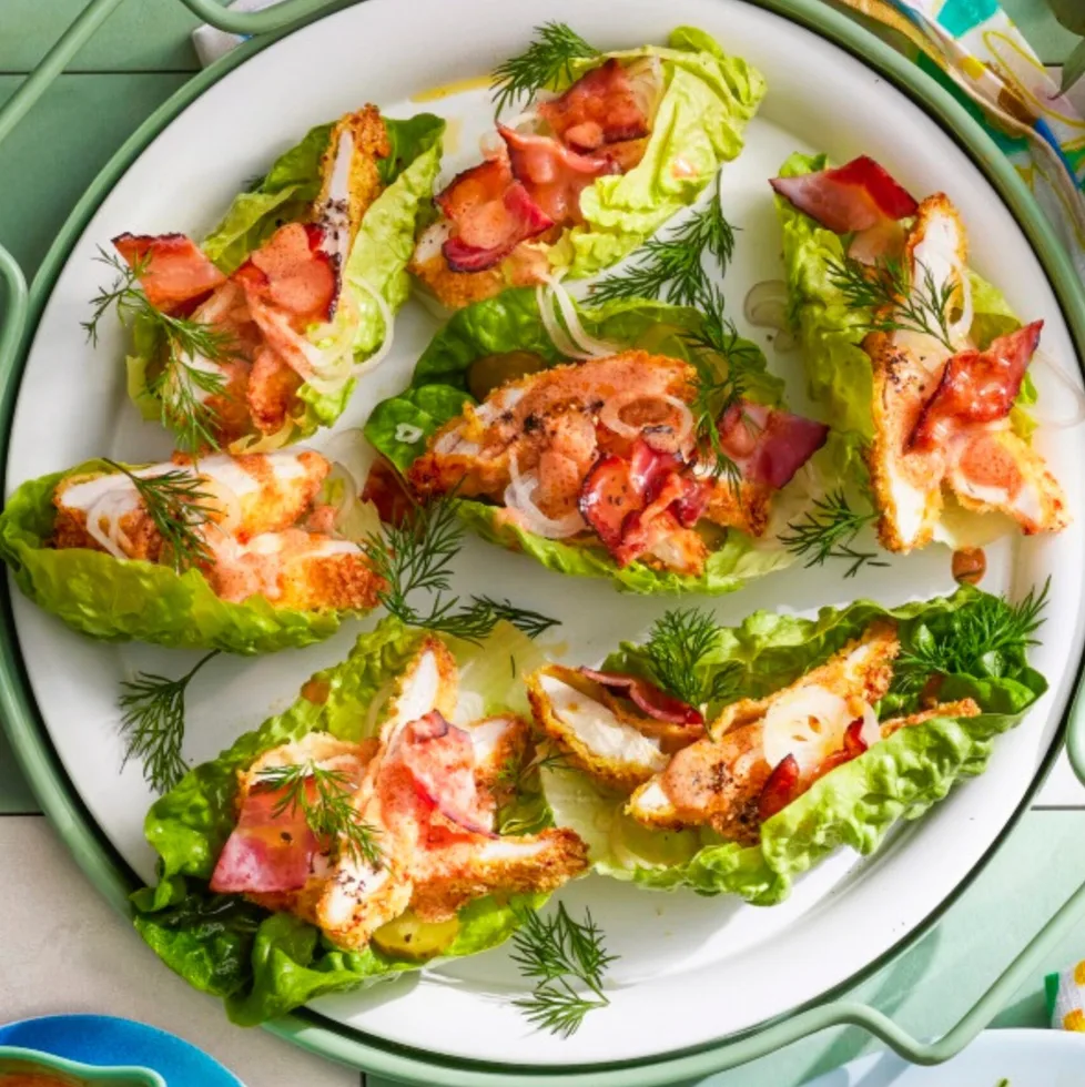 chicken lettuce cups with bacon made in air fryer