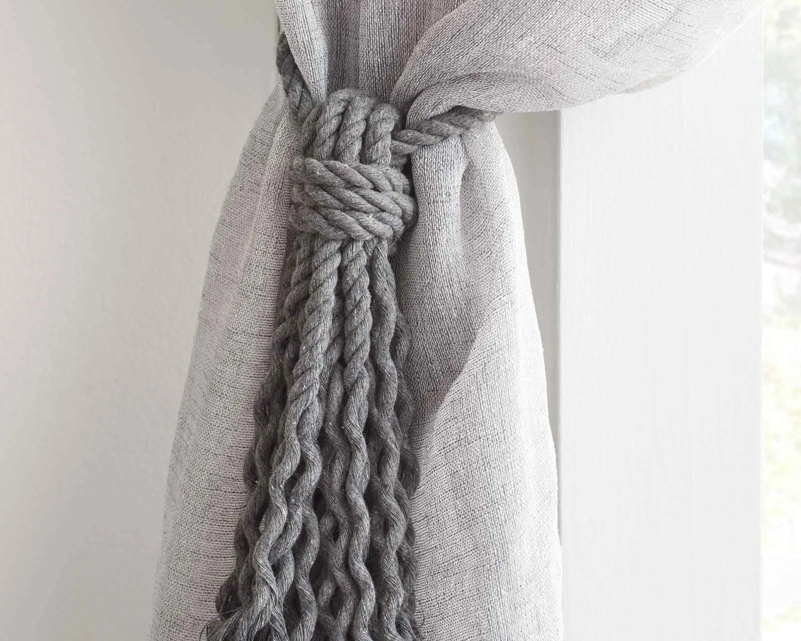 rope curtain tie
