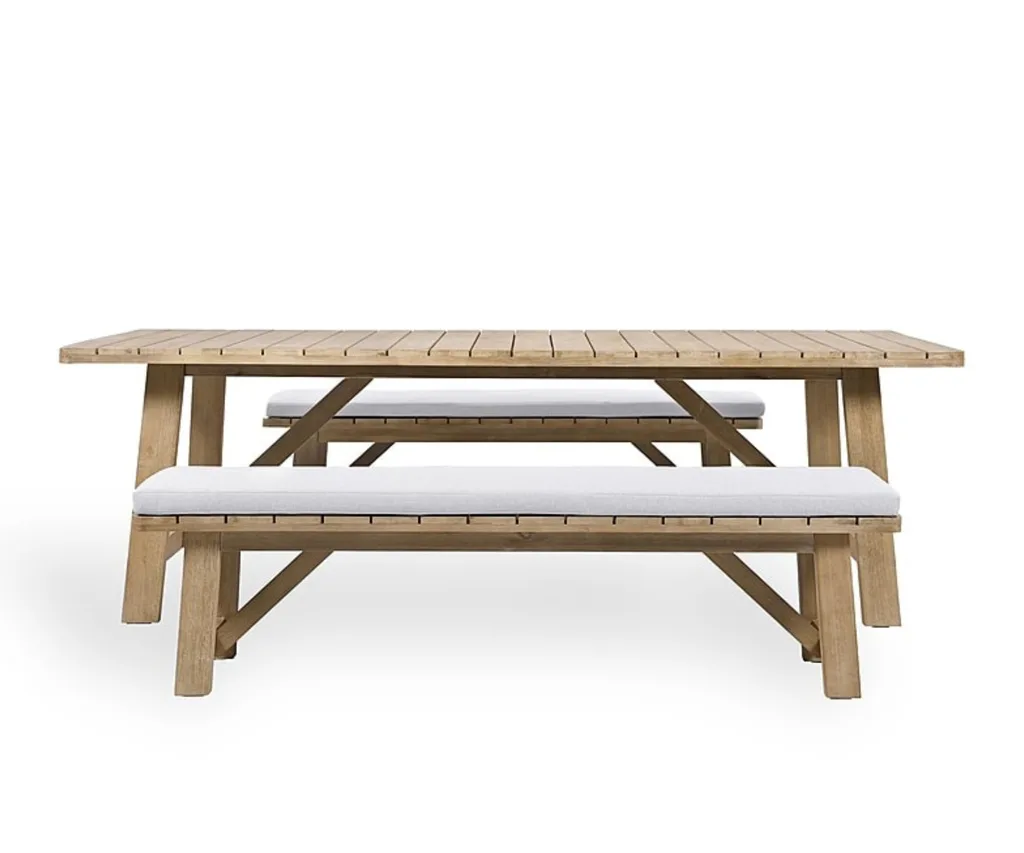 picnic table style outdoor dining set