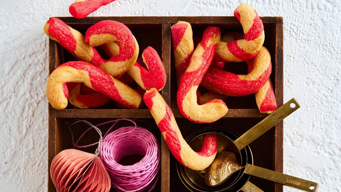 Candy cane shortbread cookies - Better Homes & Gardens Australia