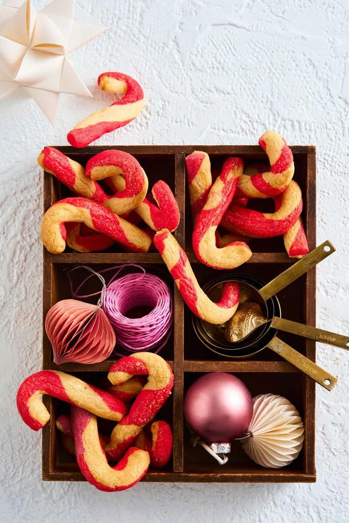 candy cane shortbread cookies
