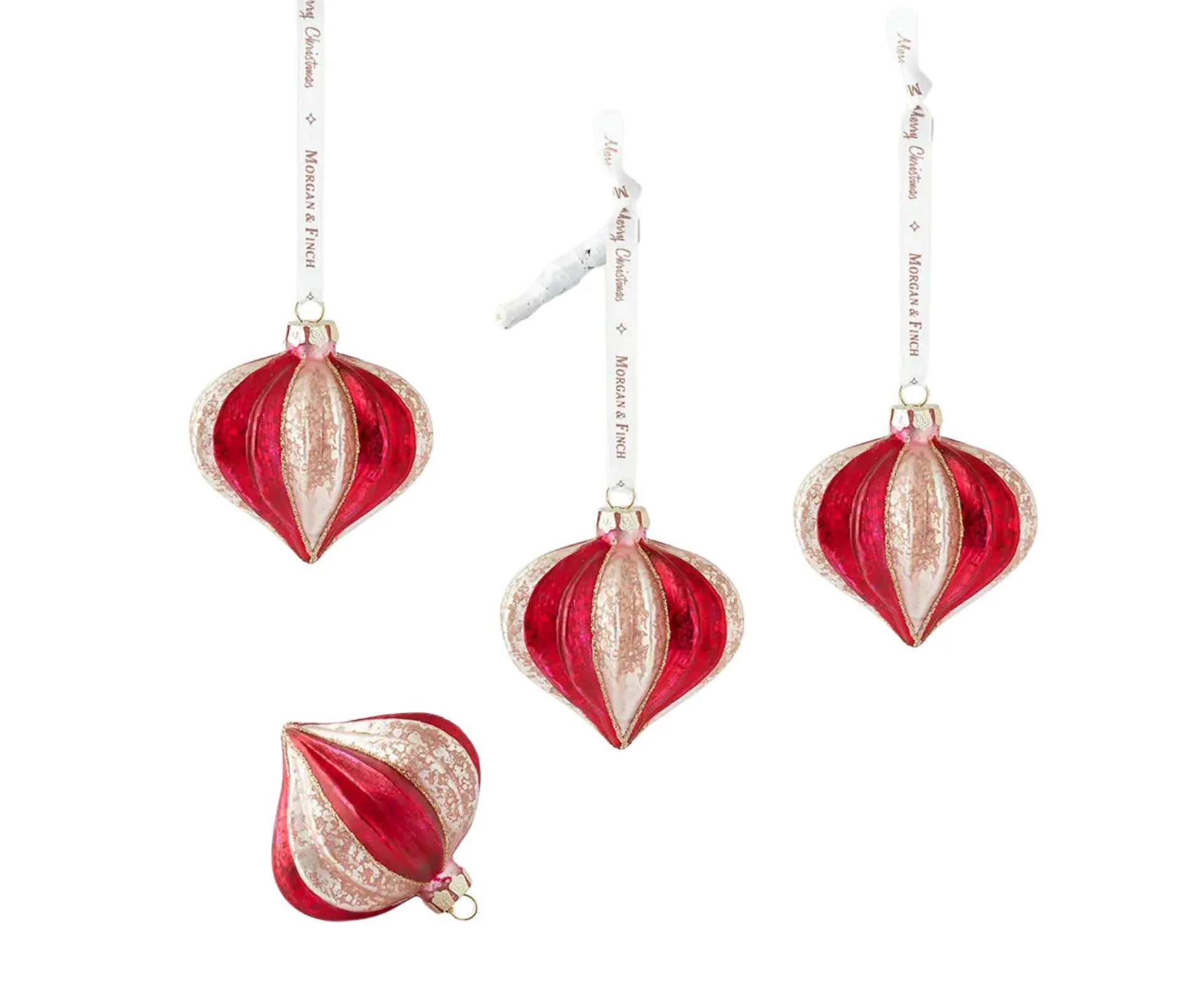 striped onion glass ornaments