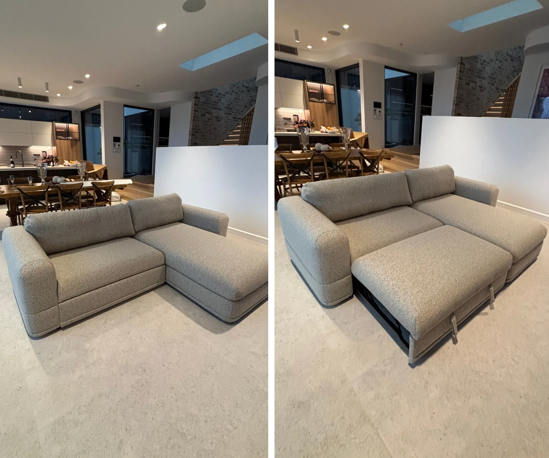 koala wanda sofa bed set up in a living room
