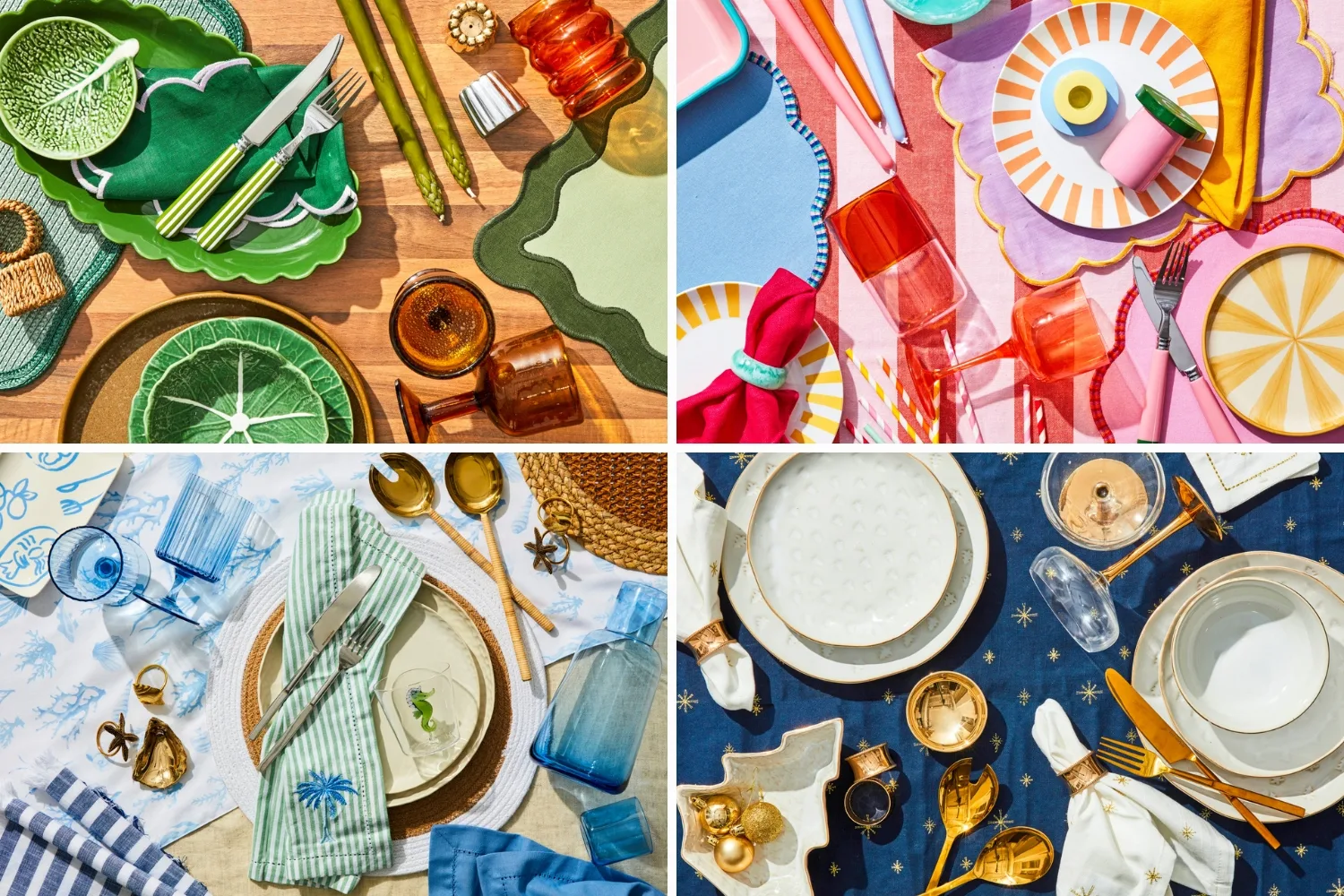 perfect christmas table style with 4 differtent tablescapes