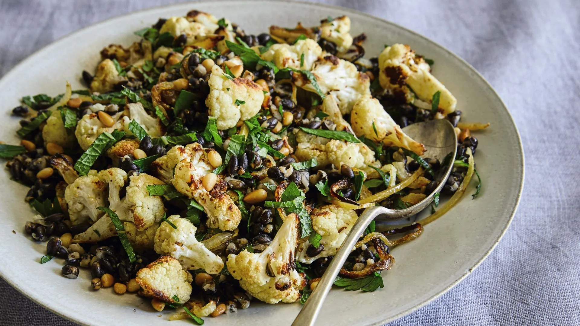 Stephanie Alexander recipes Cauliflower black barley lemon salad