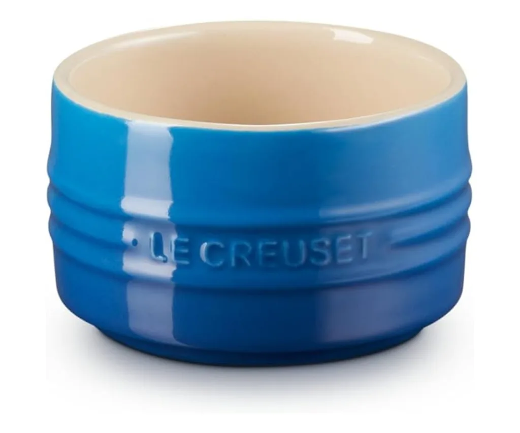 le crueset ramekins in dark blue as stocking stuffer ideas