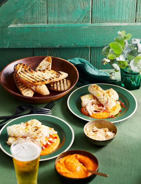 Charred squid with romesco sauce - Better Homes & Gardens Australia