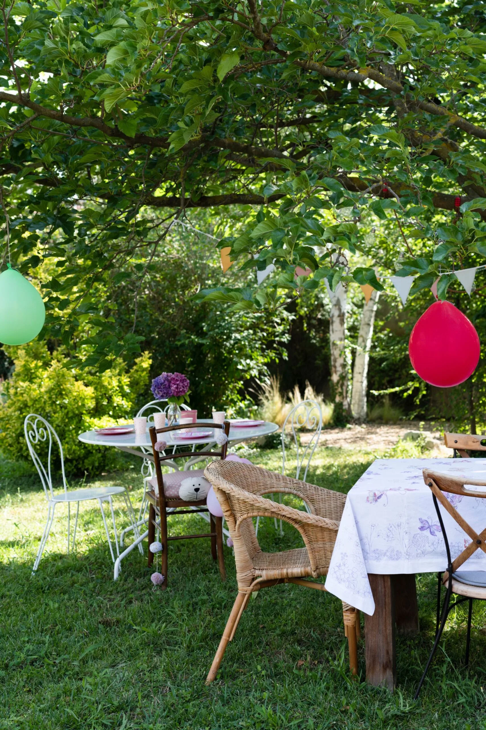 backyard party set up