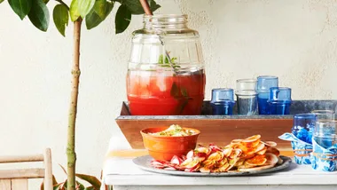 drink dispenser and snack table