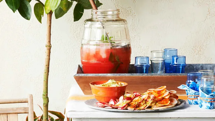 drink dispenser and snack table