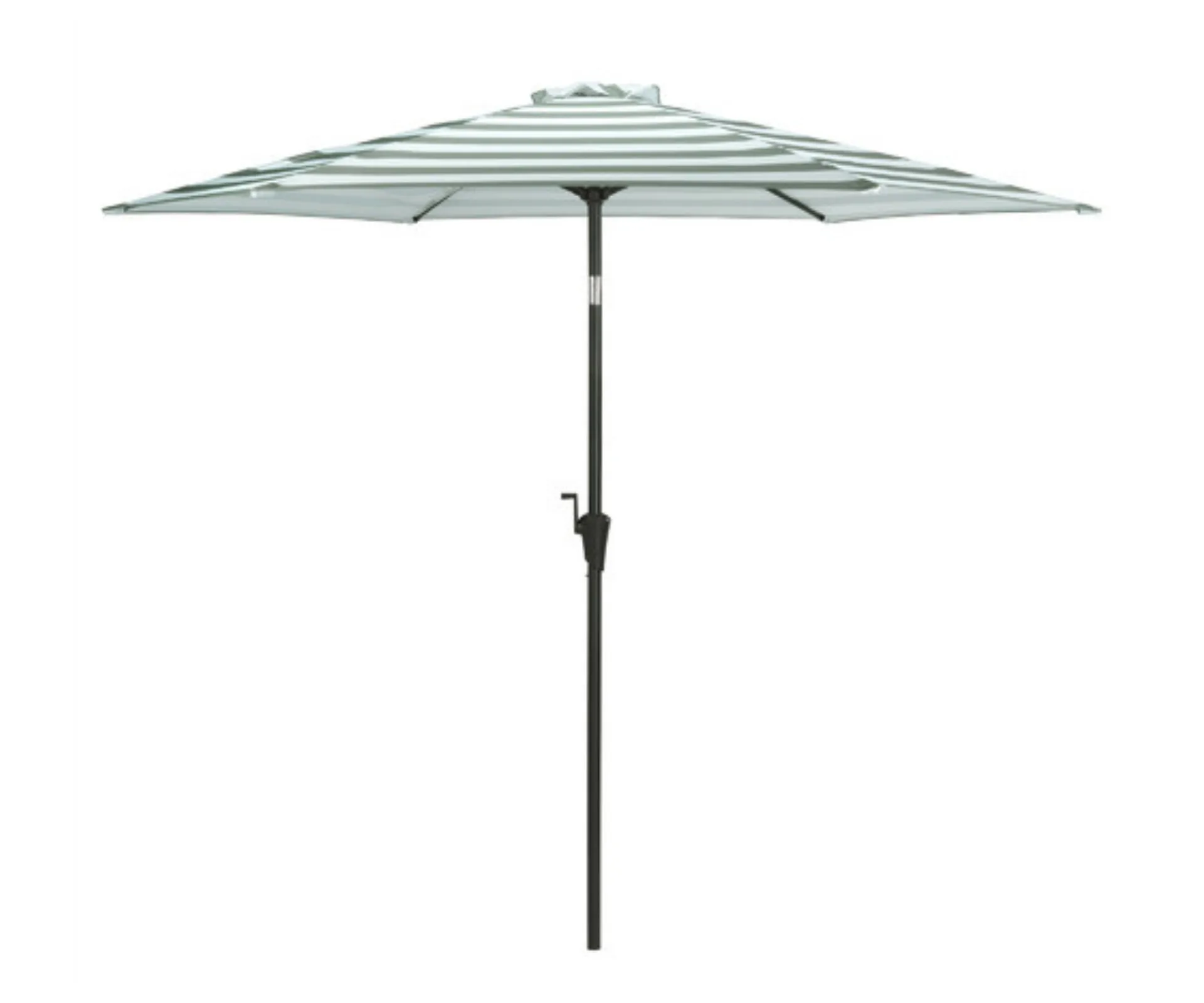 green and white stripe with crank handle and large canopy