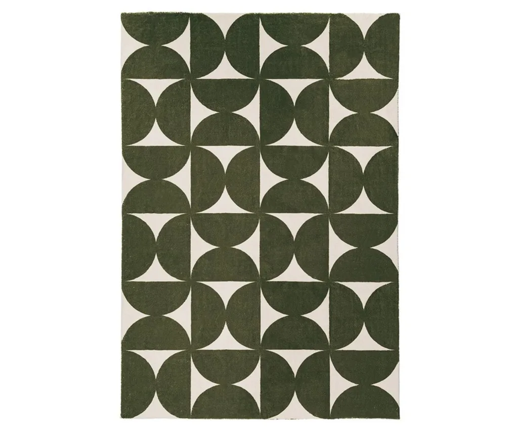 Freedom By Loopsie Almeretric washable rug has a stylish geometric design.
