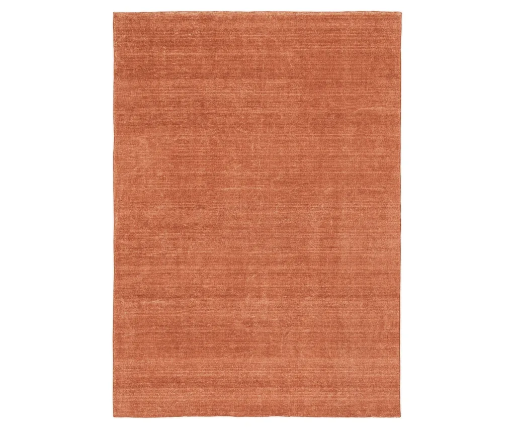 Yves terracotta sunset coloured washable rug from Miss Amara.