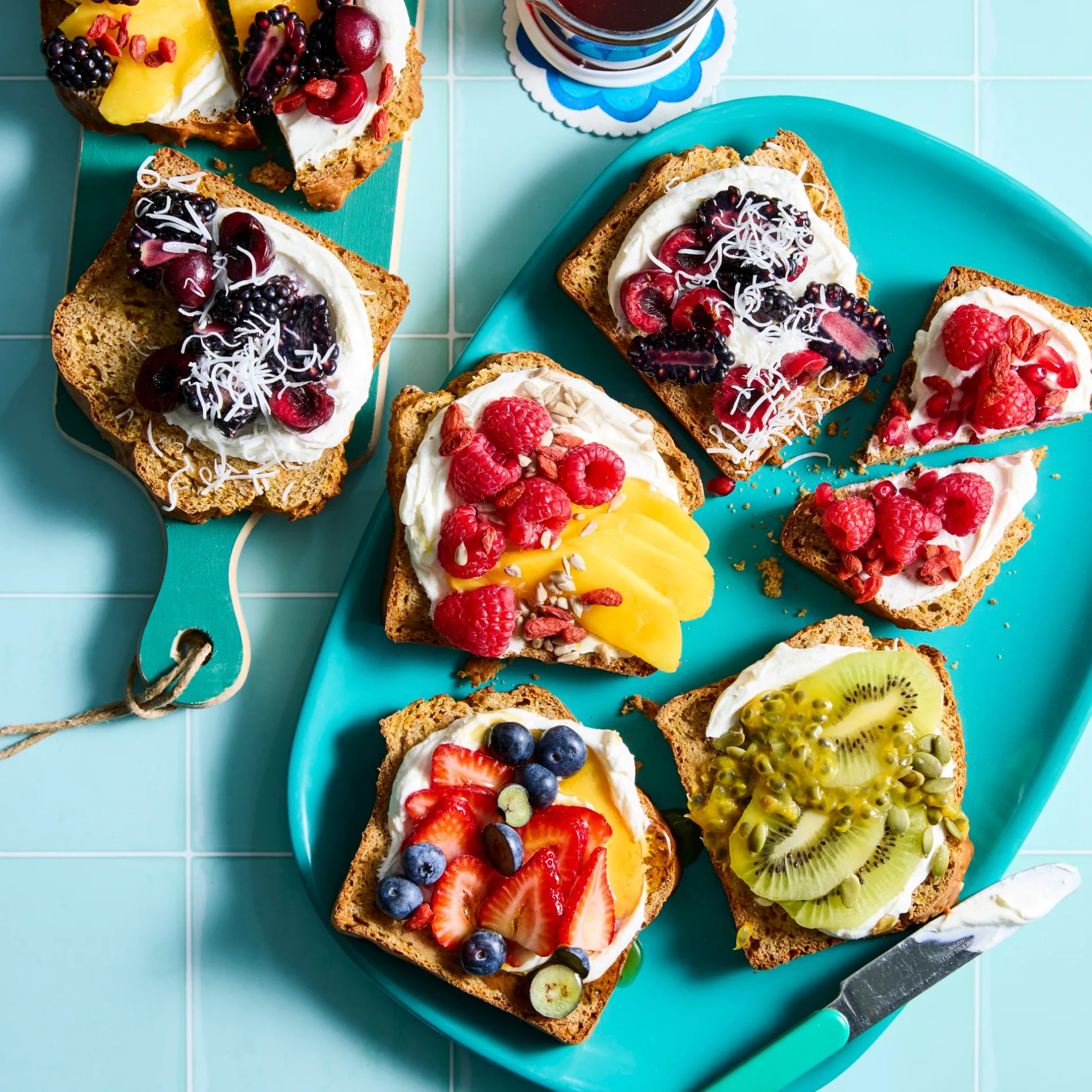 apple banana and carrot loaf with toppings