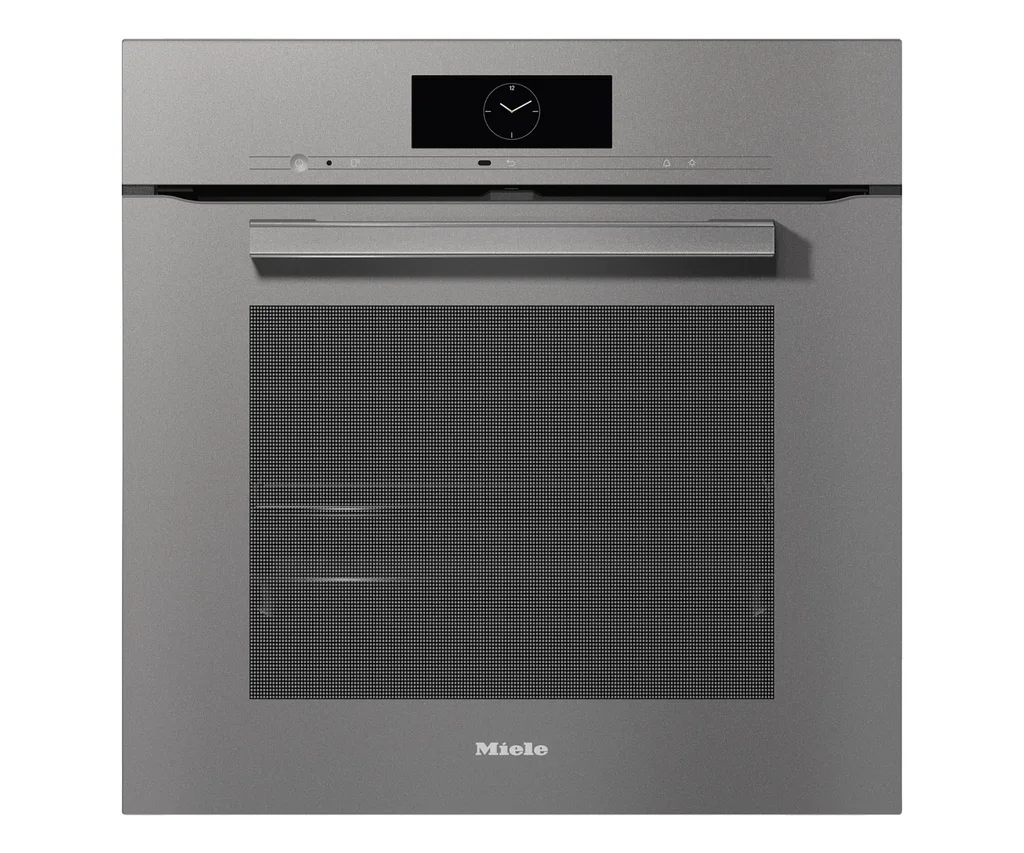 sleek miele best smart oven with grey design and camera inside of oven